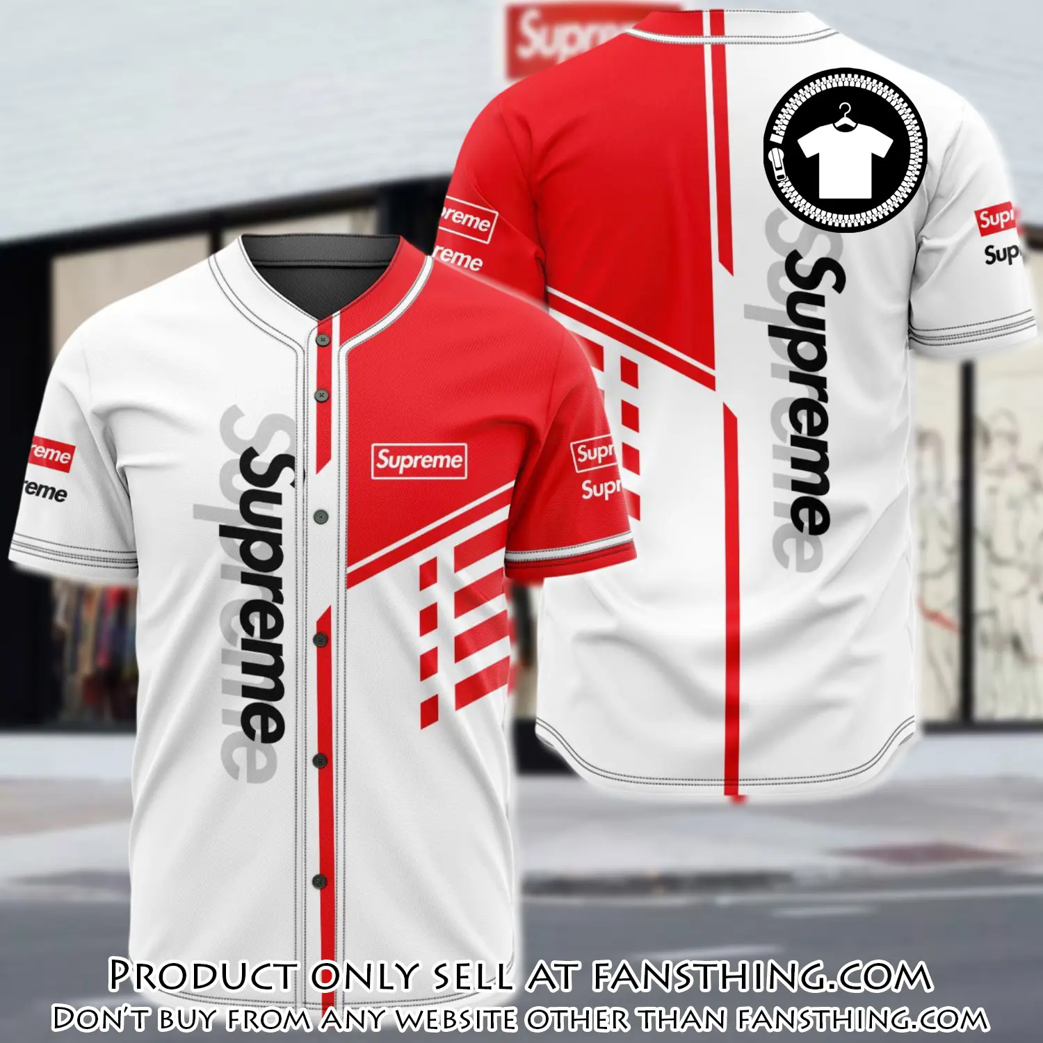 Supreme white baseball jersey shirt luxury bjs1246 fst4728724